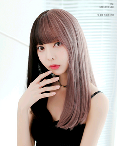 Multicolor Women's Wig with Bangs - Fashionable Style