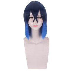 Inosuke Hashibira Pig Face Cosplay Wig in Dark Blue