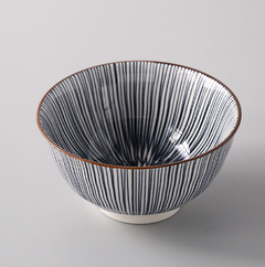 5-Inch Japanese Glazed Ceramic Threaded Rice Bowl
