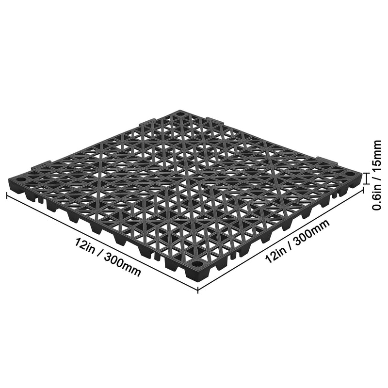 VEVOR Interlocking Tile 50PCS Black - Soft PVC Drainage Floor Tiles