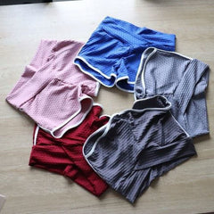 Women's Solid Jacquard Sports Yoga Shorts (Europe & USA)