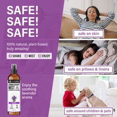Lavender Aromatherapy Mist - 100% Natural Essential Oil Blend for Room, Body, Linens