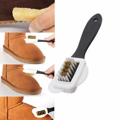 Suede Snow Boots & Three-Sided Cleaning Brush Set