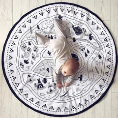 INS New Village Colorful Cotton Canvas Play Mat