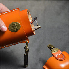 Genuine Leather Vintage Eyewear Storage Case with Hook
