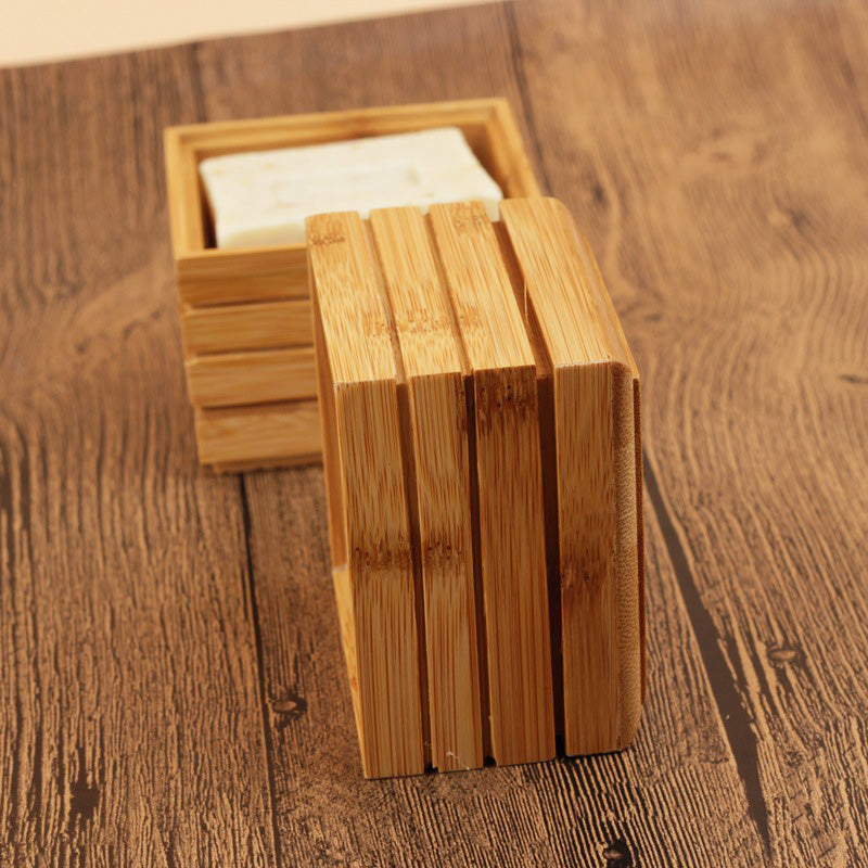 Eco-Friendly Bamboo Soap Dish and Rack for Home Use
