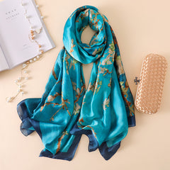 Beach Sunscreen Shawl, Versatile Long Scarf, Silk Scarf