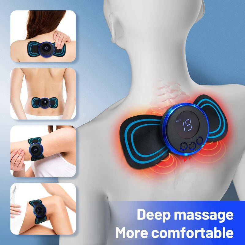 Portable EMS Neck Massager with Electric Pulse贴