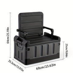 Foldable Camping Stool with Backrest & Storage Bag Portable Fishing Seat Outdoor Chair