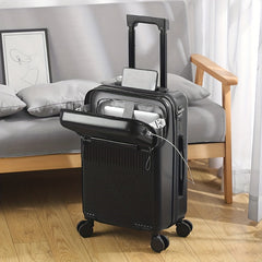 Carry On Luggage Hard Shell Spinner Suitcase USB TSA Lock Front Pocket Travel Bag