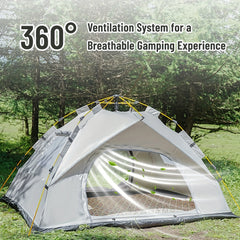 3-4 Person Instant Pop Up Camping Tent Waterproof Quick Setup Outdoor Portable