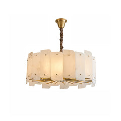 Alabaster Lorry Round Copper Chandelier