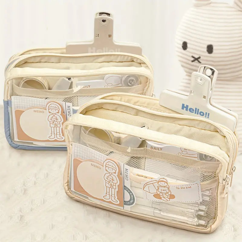 Large-Capacity Transparent Pencil Case for Students