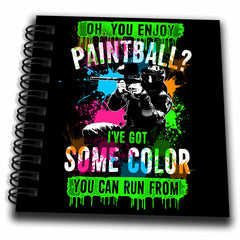 3dRose Sven Herkenrath Sport - Paintball Ive Got Some Color Trendy Vector on Black Background - Drawing Book