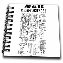 3dRose Carsten Reisinger - Illustrations - Yes It is Rocket Science Funny Rocket Engine Diagram - Drawing Book