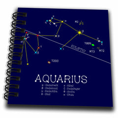 3dRose Alexis Design - Constellations of Stars - Aquarius Zodiac Asterism. Star Colors, Names. Elegant Astronomy - Drawing Book