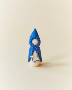Mini Blue Wooden Gnome