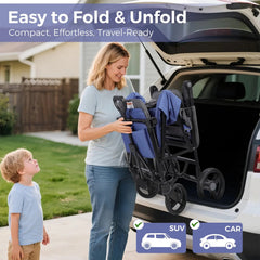 Momfann 4-in-1 Double Stroller Wagon for Kids