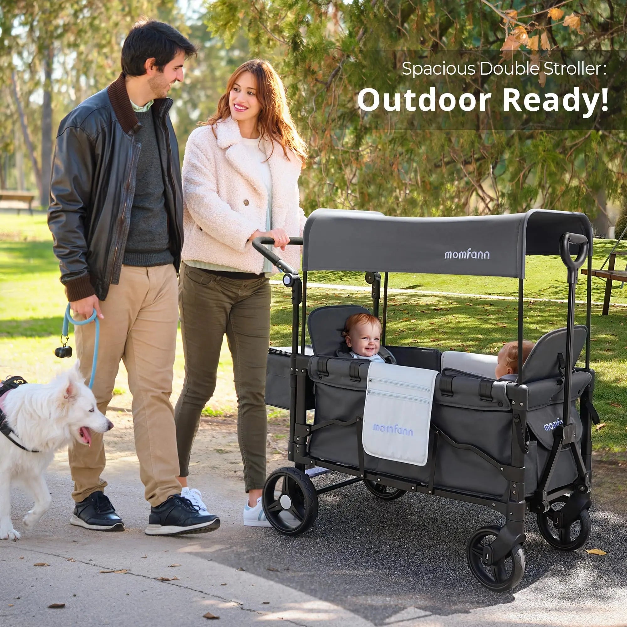 Momfann 4-in-1 Double Stroller Wagon for Kids