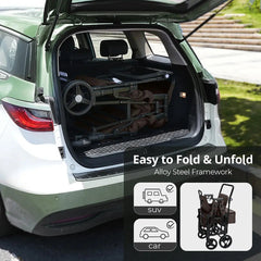 Momfann 4-in-1 Double Stroller Wagon for Kids