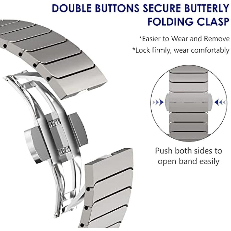 Stainless Steel Watch Band for Apple Watch S8 with Clasp