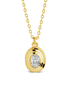 Betsy Oval CZ Pendant Necklace