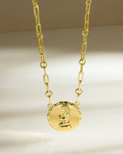 Bold CZ Zodiac Link Pendant Necklace