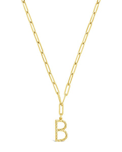 Braided Initial Pendant Necklace