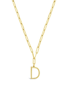 Braided Initial Pendant Necklace