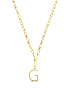 Braided Initial Pendant Necklace