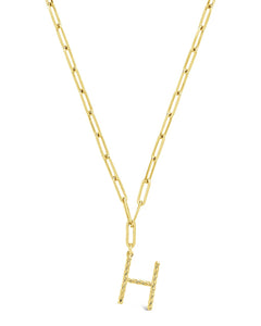 Braided Initial Pendant Necklace