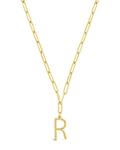 Braided Initial Pendant Necklace