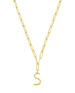 Braided Initial Pendant Necklace
