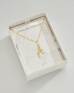 Textured Initial Charm Pendant Necklace