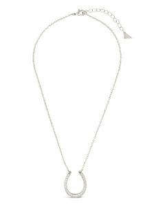 CZ Horseshoe Pendant Necklace
