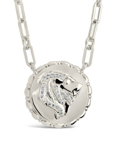 Bold CZ Zodiac Link Pendant Necklace