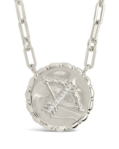 Bold CZ Zodiac Link Pendant Necklace