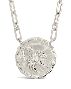 Bold CZ Zodiac Link Pendant Necklace