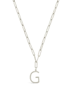 Braided Initial Pendant Necklace