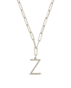 Braided Initial Pendant Necklace