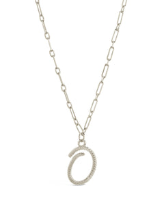 Textured Initial Charm Pendant Necklace