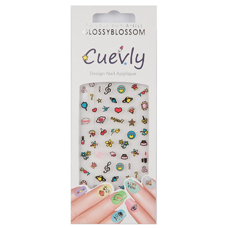 Cuevly Glossy Blossom Nail Stickers - Easy DIY Nail Art Decoration for Fingernails and Toenails, Variety of Designs