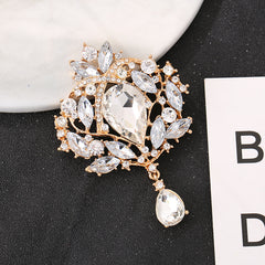 Luxury Water Drop Pendant Brooch for Women Jewelry