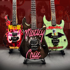The Complete Mötley Crüe Album Cover Miniature Guitar Set – All 4 Official Mini Guitar Designs