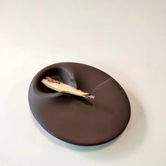 Sacred Wood Incense Burner Cement Stand