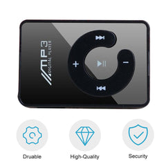 Portable Mini Mirror Clip MP3 Player for Outdoor Use