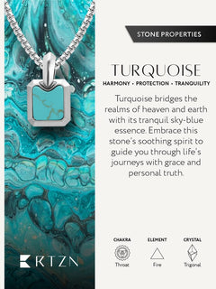 Turquoise Square Pendant Necklace