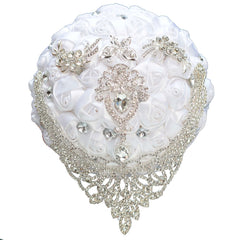 Bride's Wedding Bouquet, Luxury Handmade Rhinestone Floral