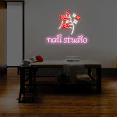 Nail Studio With Hand Multicolor Neon Sign | CNUS014482