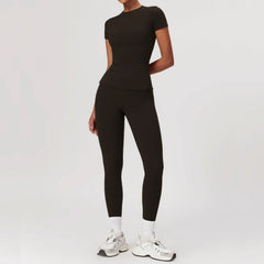 Sollinarry Brushed Tight Yoga Women Slimming Beauty Back Exercise Set Casual Fitness Yoga Wear